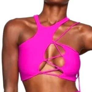 🆕🌼SKIMS Lace Up Fuchsia Crop Top🌼